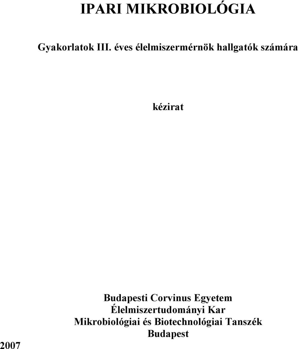 2007 Budapesti Corvinus Egyetem