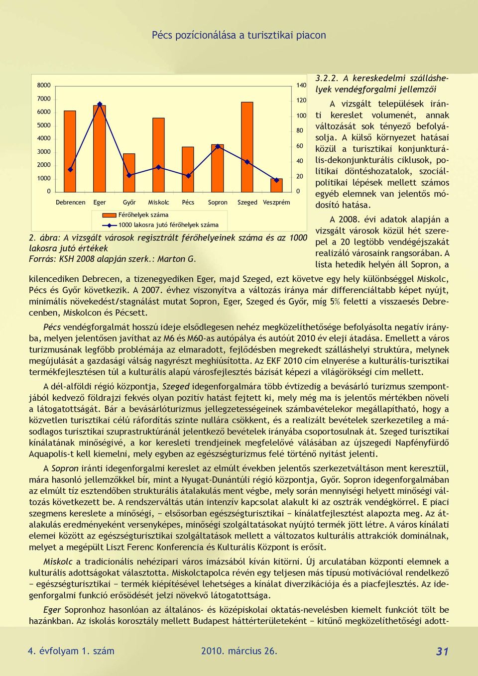 alapján szerk.: Marton G. 14 12 1 8 6 4 2 3.2.2. A kereskedelmi szálláshelyek vendégforgalmi jellemzői A vizsgált települések iránti kereslet volumenét, annak változását sok tényező befolyásolja.