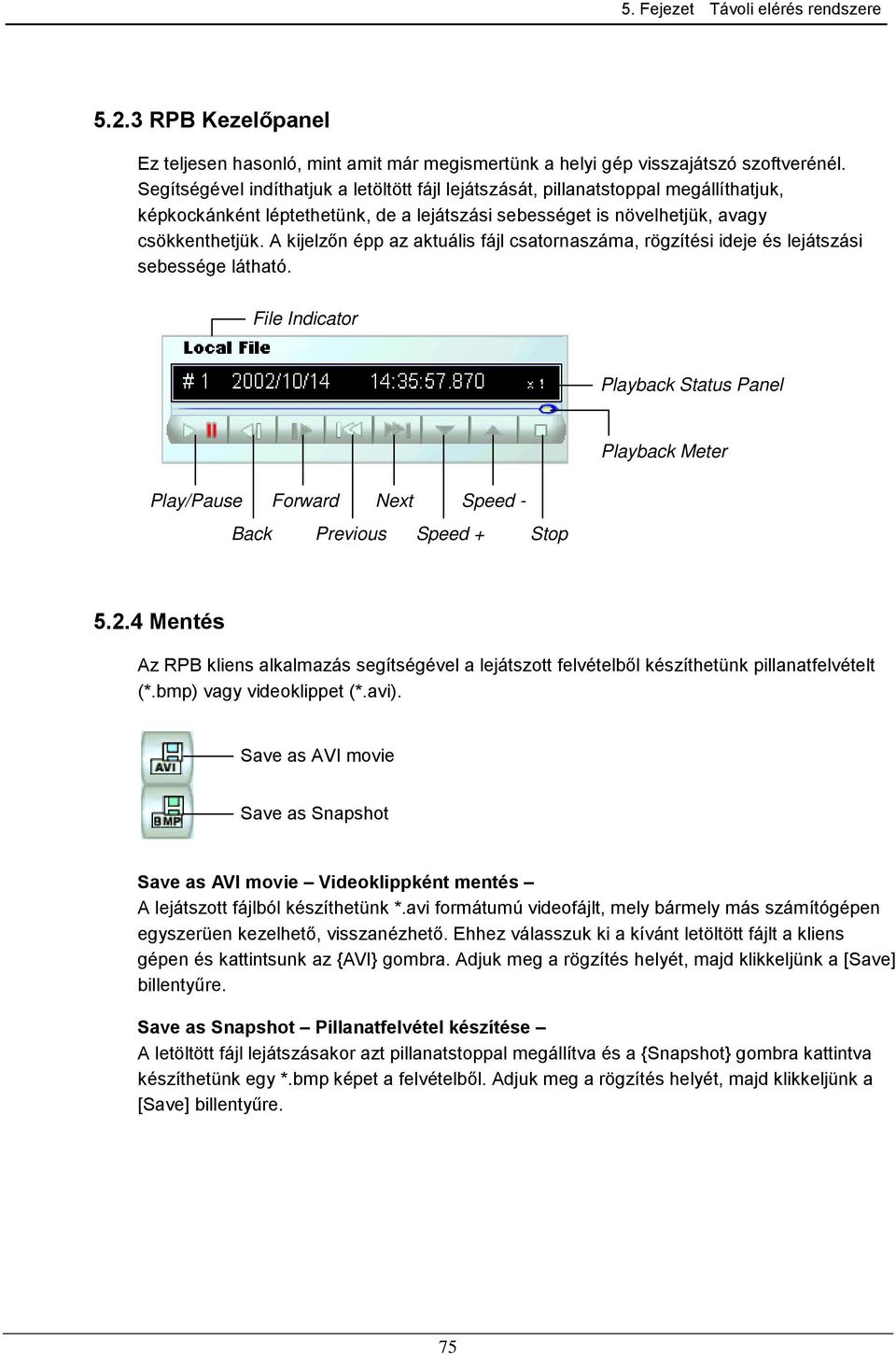 A kijelzőn épp az aktuális fájl csatornaszáma, rögzítési ideje és lejátszási sebessége látható.