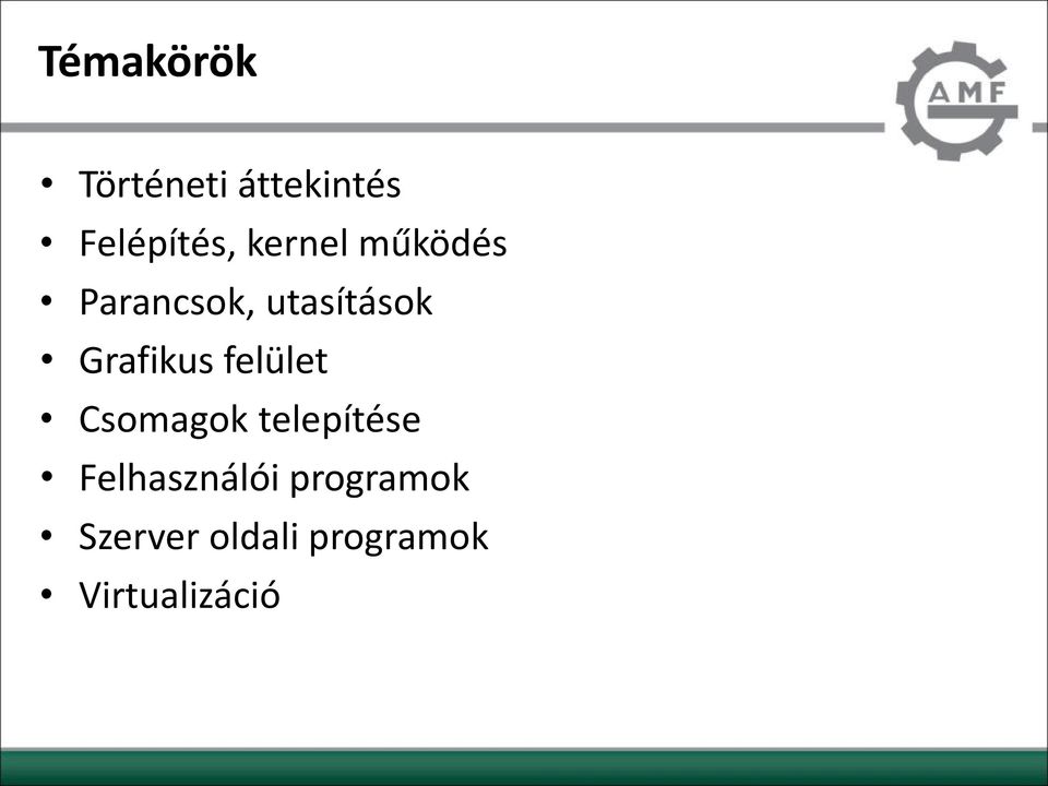 Grafikus felület Csomagok telepítése