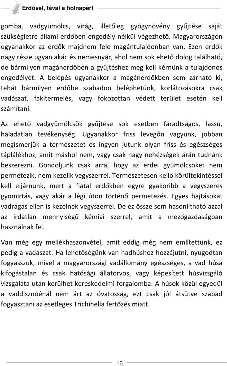 Ezen erdők nagy része ugyan akác és nemesnyár, ahol nem sok ehető dolog található, de bármilyen magánerdőben a gyűjtéshez meg kell kérnünk a tulajdonos engedélyét.