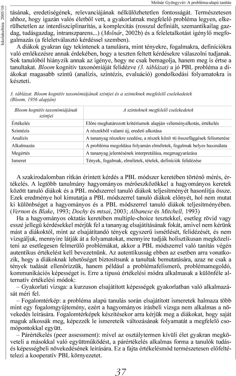 tudásgazdag, intranszparens...) (Molnár, 2002b) és a feleletalkotást igénylõ megfogalmazás (a feleletválasztó kérdéssel szemben).