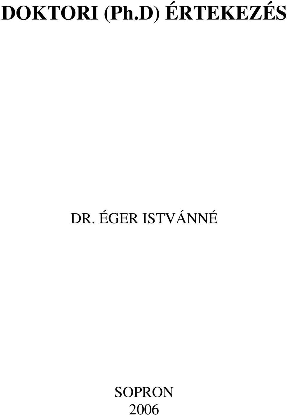DR. ÉGER