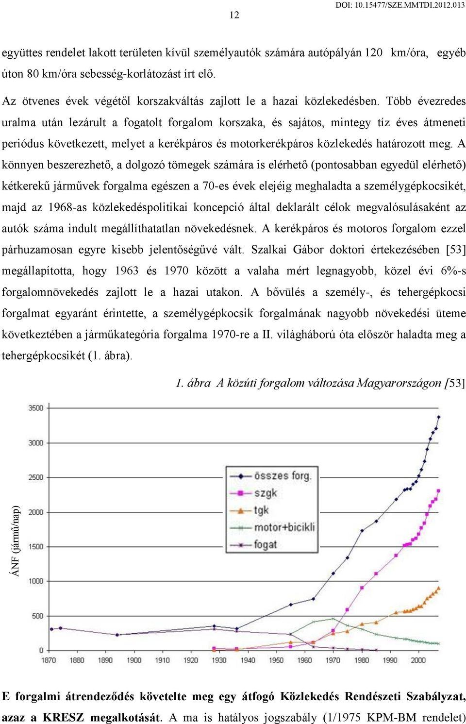 Több évezredes uralma után lezárult a fogatolt forgalom korszaka, és sajátos, mintegy tíz éves átmeneti periódus következett, melyet a kerékpáros és motorkerékpáros közlekedés határozott meg.