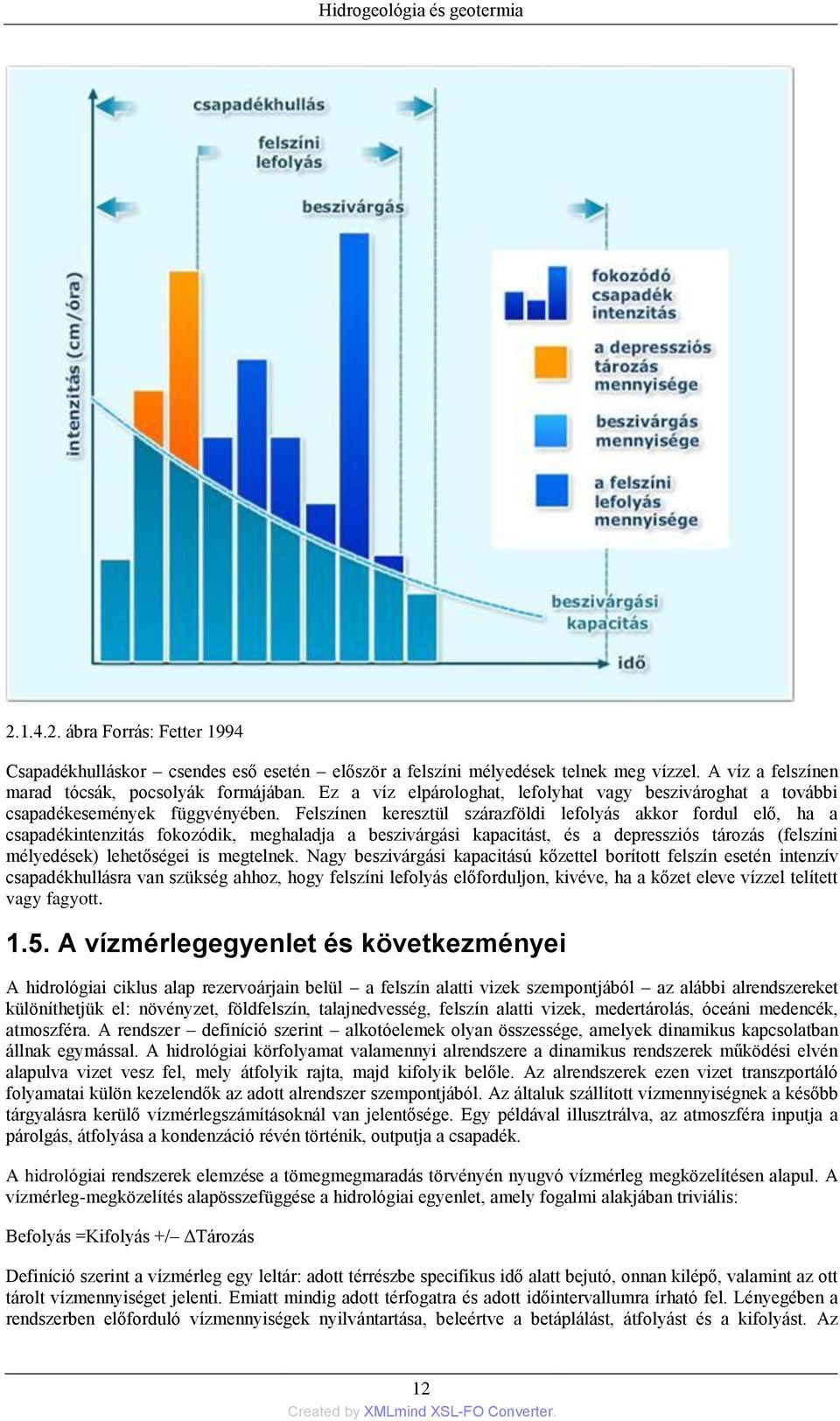 Felszínen keresztül szárazföldi lefolyás akkor fordul elő, ha a csapadékintenzitás fokozódik, meghaladja a beszivárgási kapacitást, és a depressziós tározás (felszíni mélyedések) lehetőségei is