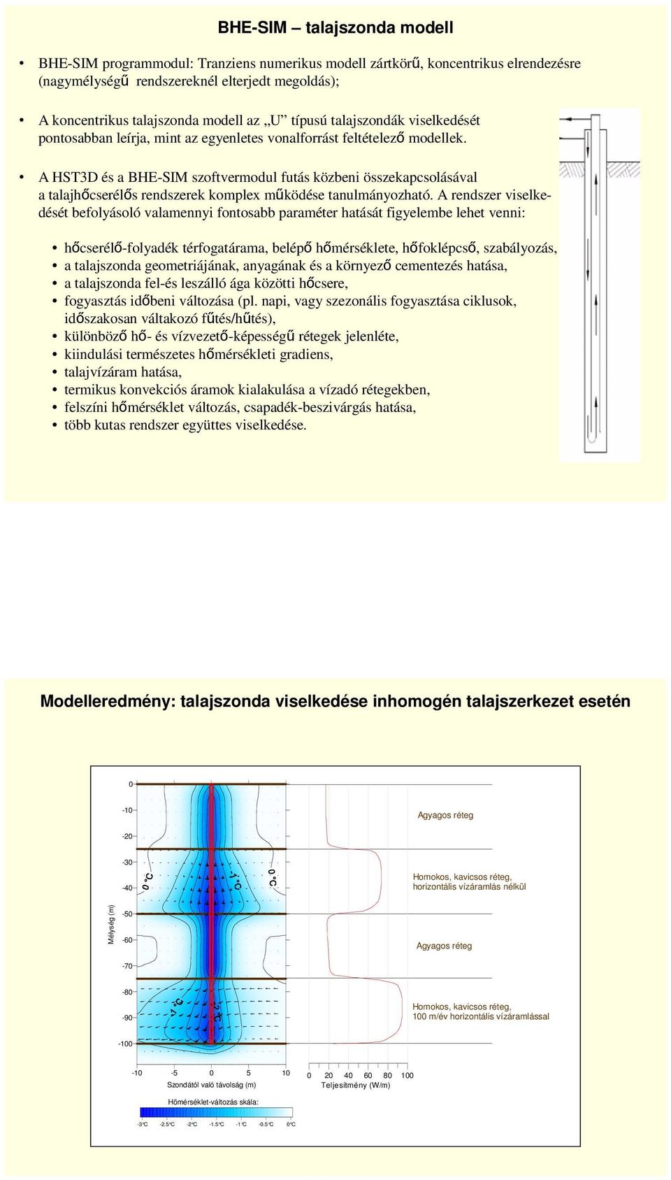 A HST3D és a BHE-SIM szoftvermodul futás közbeni összekapcsolásával a talajhőcserélős rendszerek komplex működése tanulmányozható.