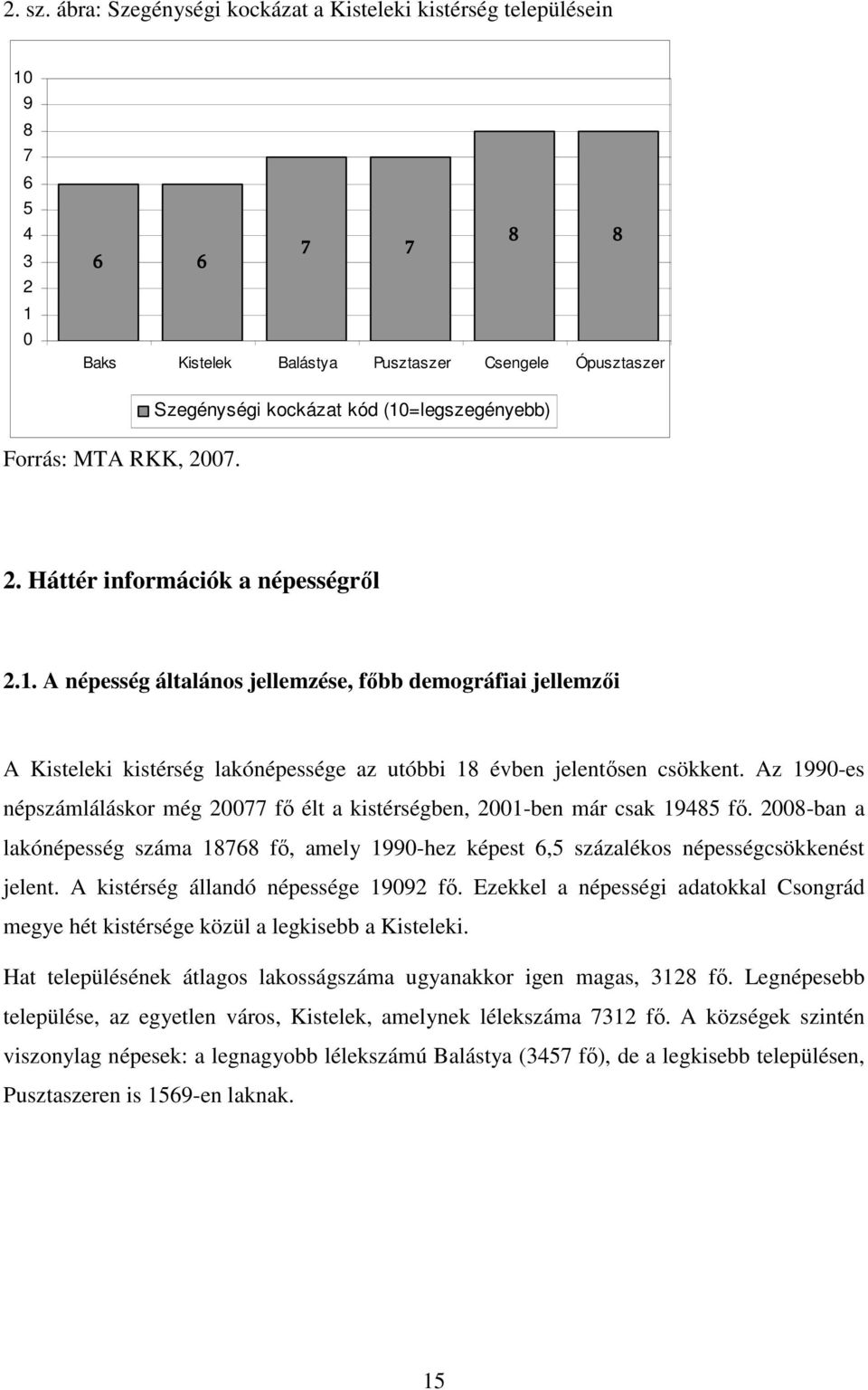 Az 1990-es népszámláláskor még 20077 fő élt a kistérségben, 2001-ben már csak 19485 fő. 2008-ban a lakónépesség 18768 fő, amely 1990-hez képest 6,5 százalékos népességcsökkenést jelent.