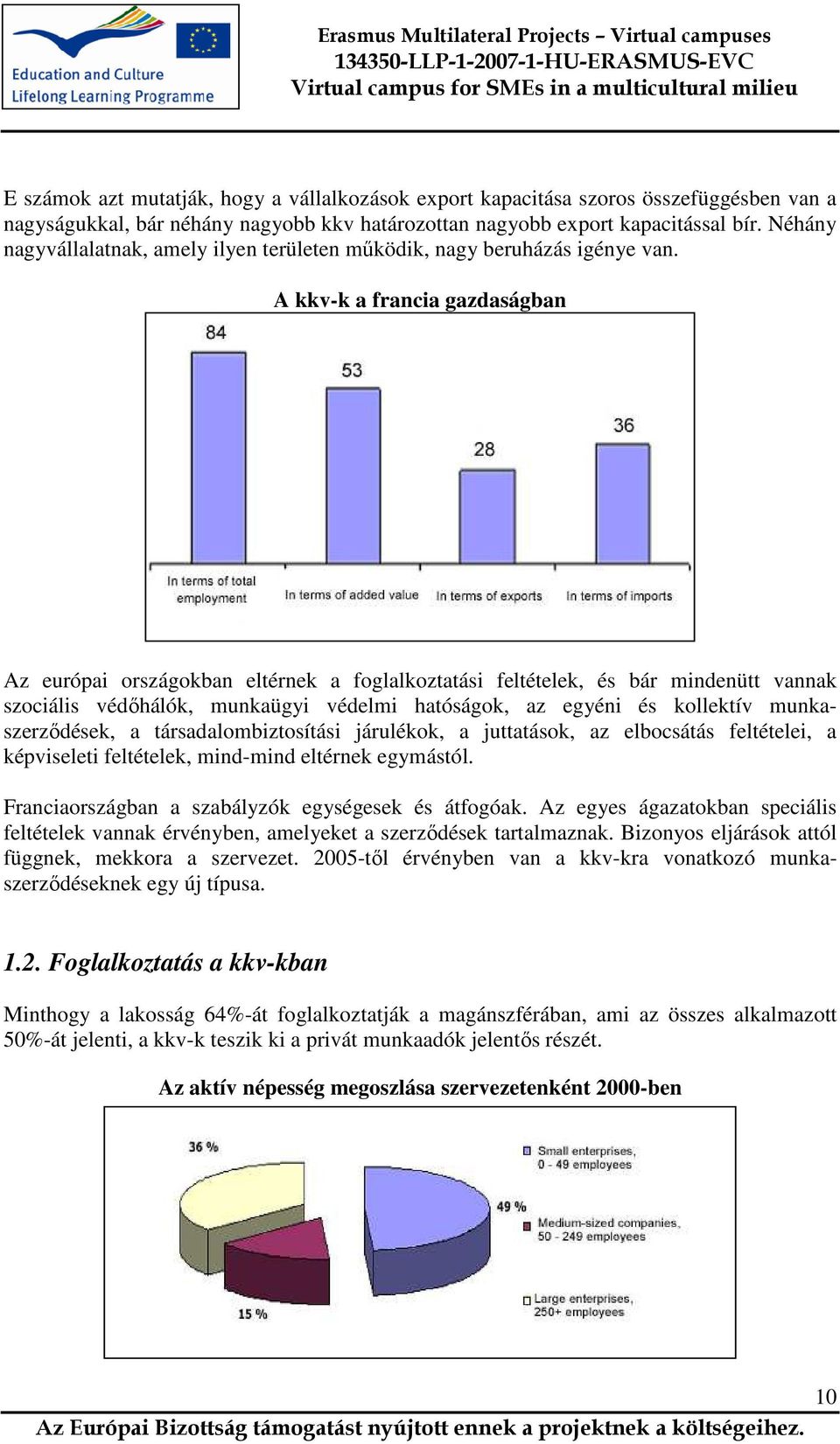 A kkv-k a francia gazdaságban Az európai országokban eltérnek a foglalkoztatási feltételek, és bár mindenütt vannak szociális védőhálók, munkaügyi védelmi hatóságok, az egyéni és kollektív