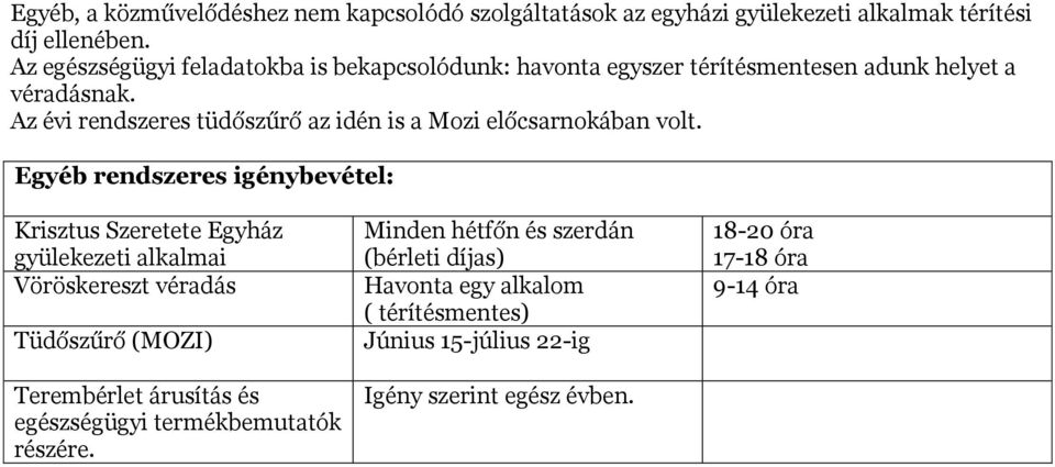 Az évi rendszeres tüdőszűrő az idén is a Mozi előcsarnokában volt.