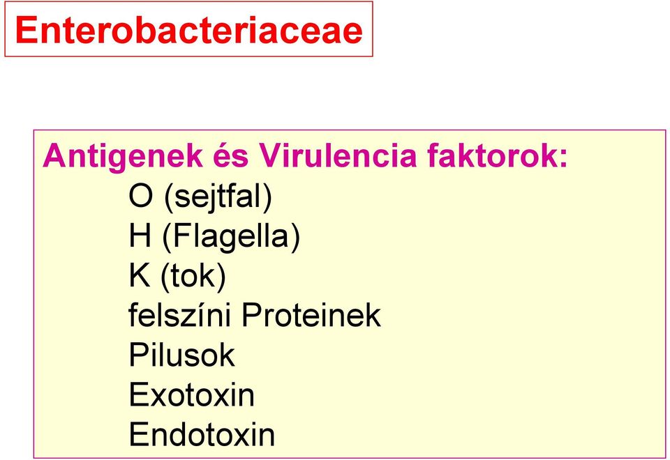 H (Flagella) K (tok) felszíni