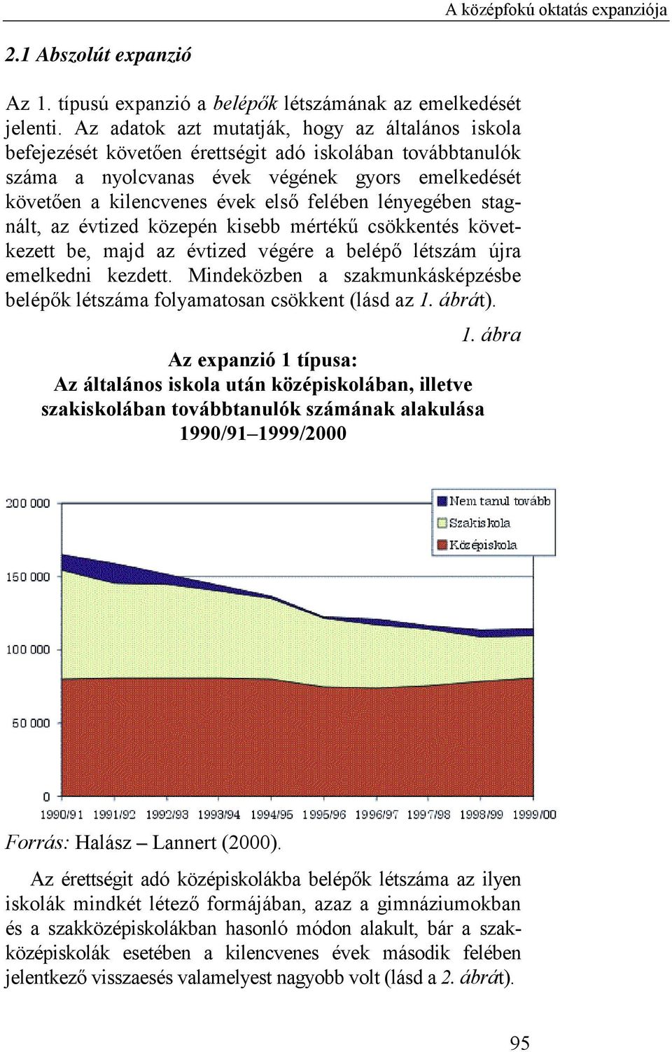 lényegében stagnált, az évtized közepén kisebb mértékű csökkentés következett be, majd az évtized végére a belépő létszám újra emelkedni kezdett.