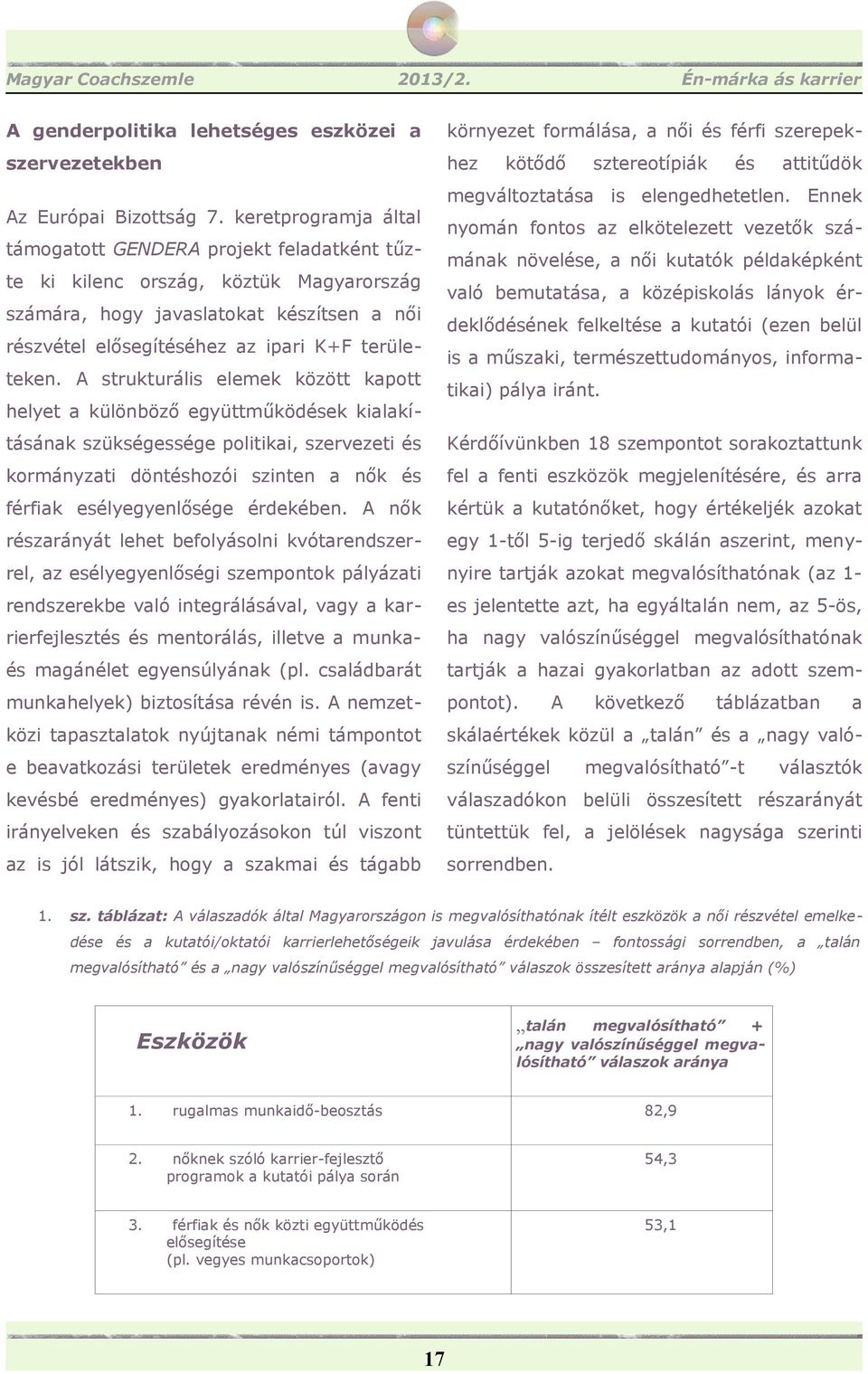 A strukturális elemek között kapott helyet a különböző együttműködések kialakításának szükségessége politikai, szervezeti és kormányzati döntéshozói szinten a nők és férfiak esélyegyenlősége