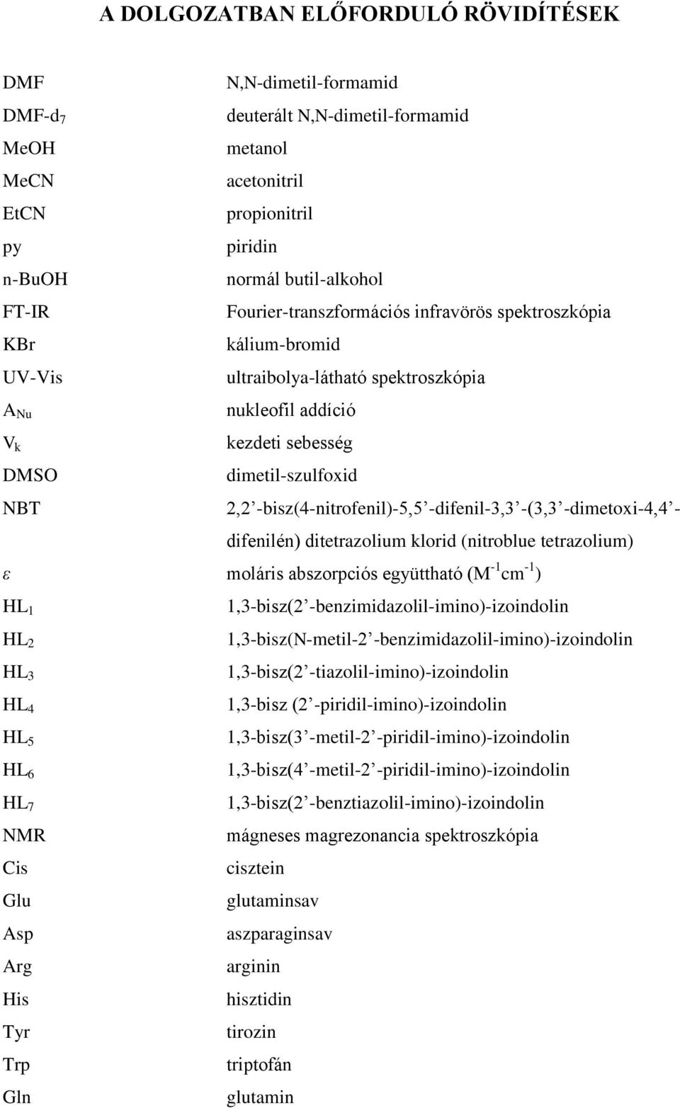 -bisz(4-nitrofenil)-5,5 -difenil-3,3 -(3,3 -dimetoxi-4,4 - difenilén) ditetrazolium klorid (nitroblue tetrazolium) ε moláris abszorpciós együttható (M -1 cm -1 ) HL 1 1,3-bisz(2
