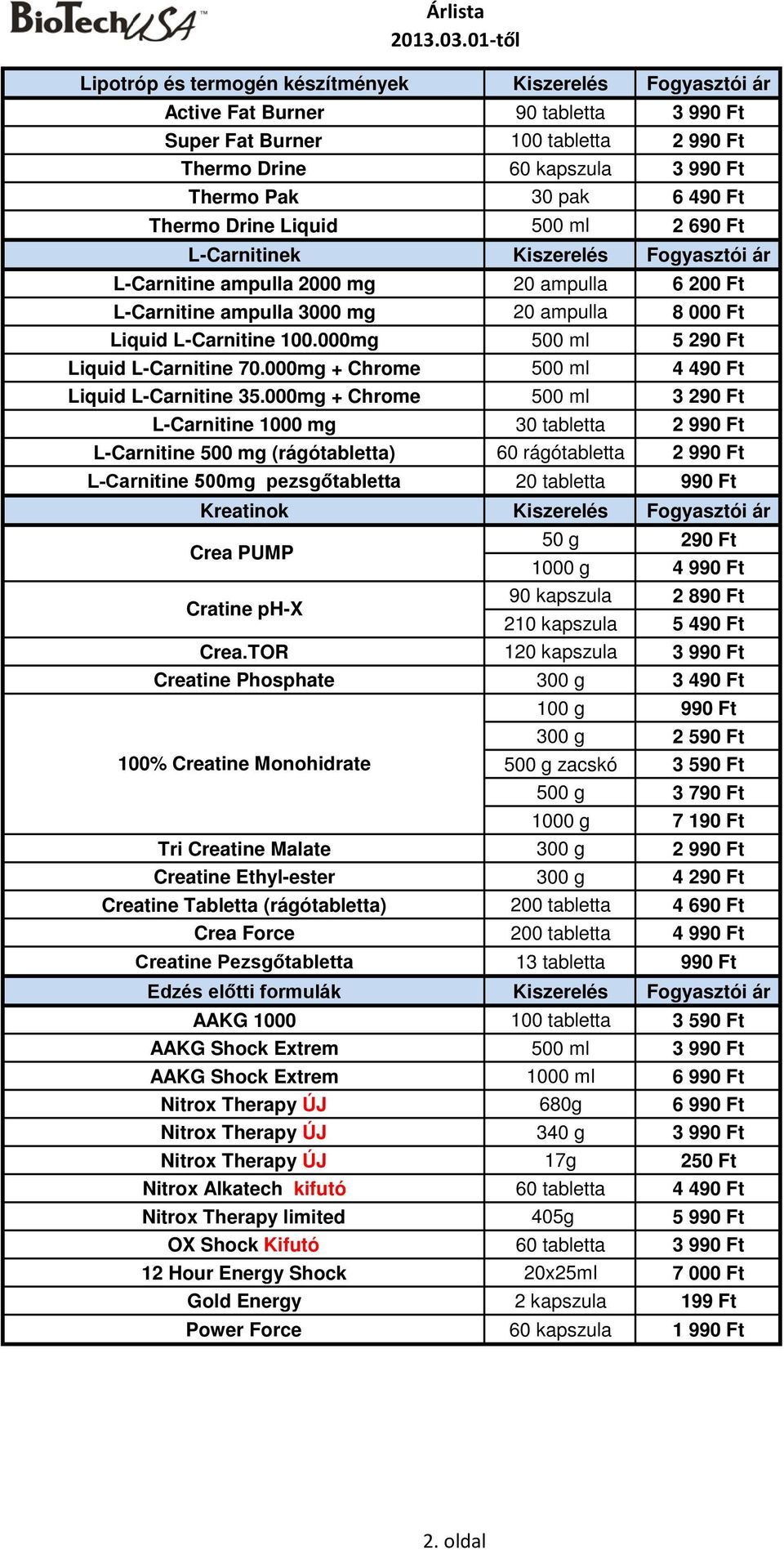 000mg 500 ml 5 290 Ft Liquid L-Carnitine 70.000mg + Chrome 500 ml 4 490 Ft Liquid L-Carnitine 35.