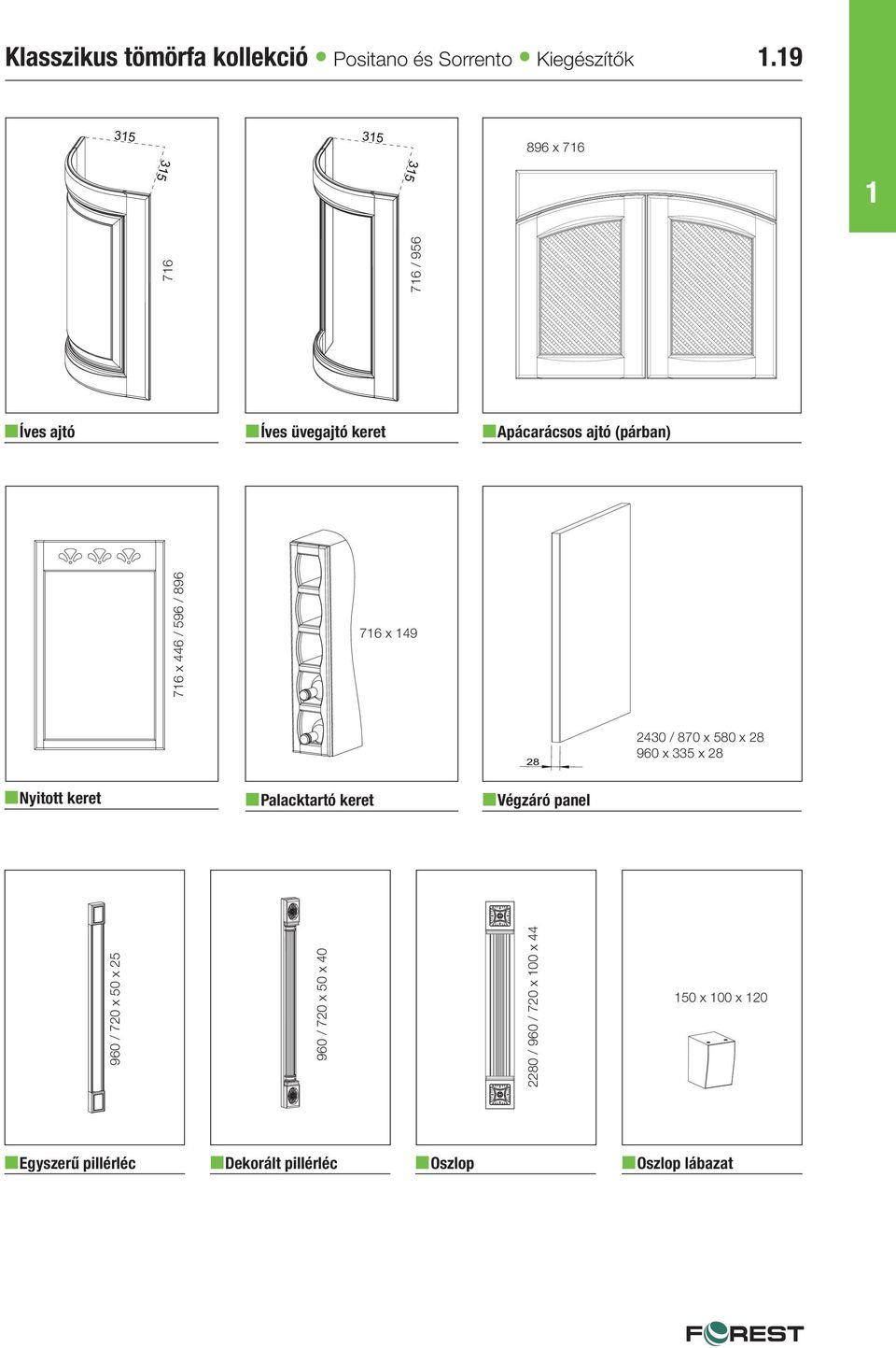 (párban) 76 x 446 / 596 / 896 76 x 49 2430 / 870 x 580 x 28 960 x 335 x 28 nnyitott keret