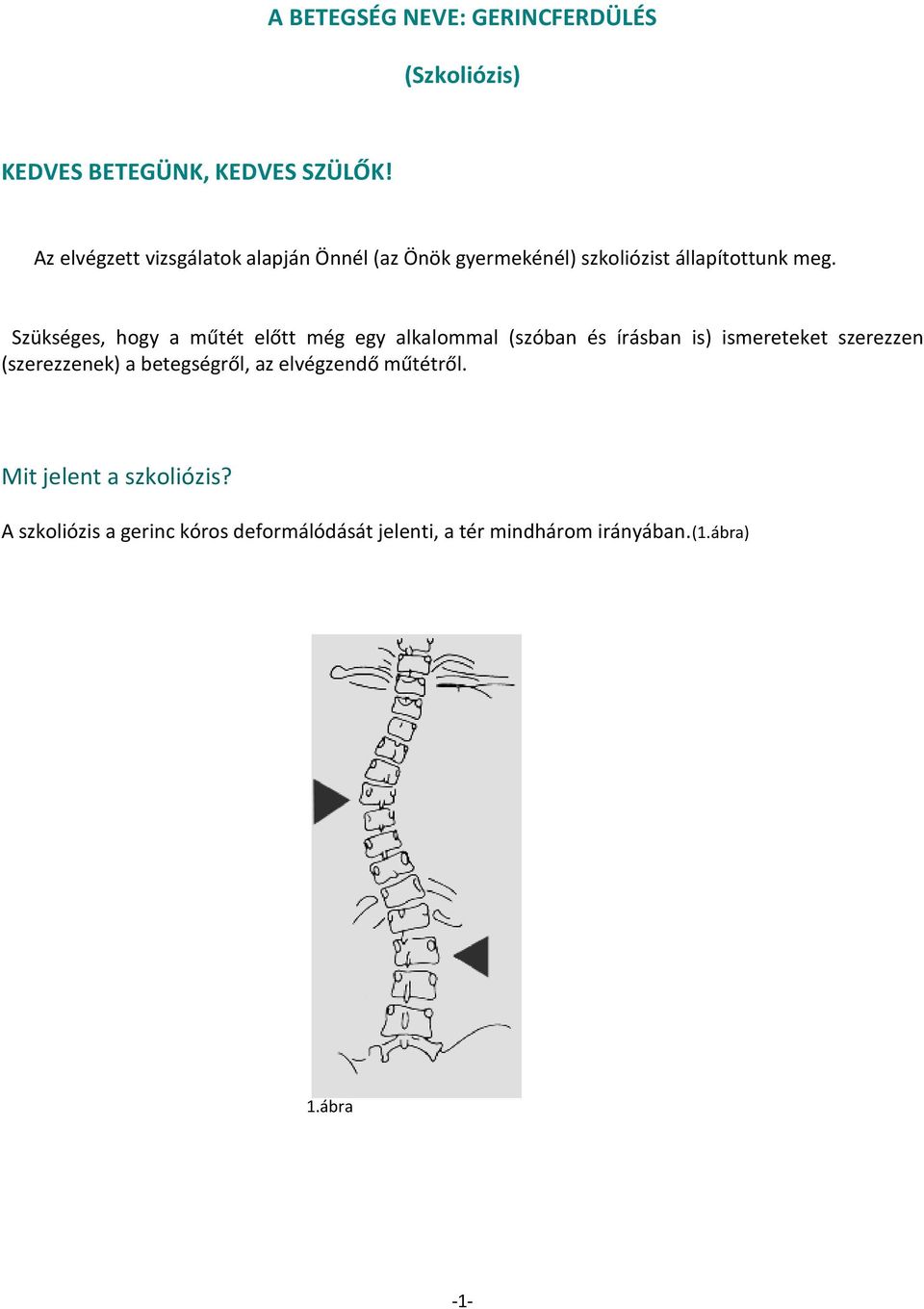 Szükséges, hogy a műtét előtt még egy alkalommal (szóban és írásban is) ismereteket szerezzen (szerezzenek) a