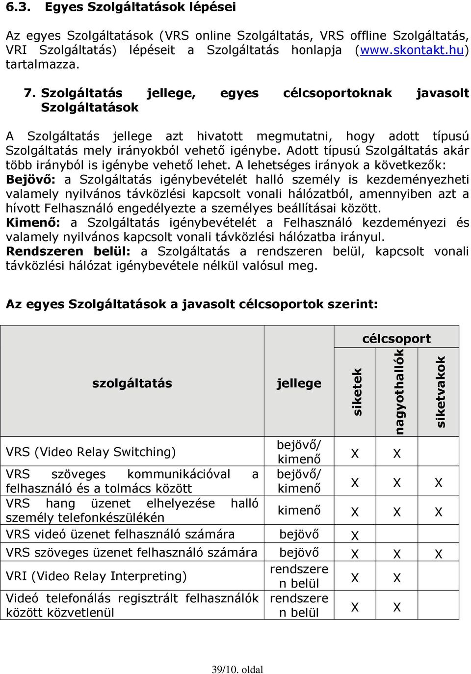 Adott típusú Szolgáltatás akár több irányból is igénybe vehető lehet.