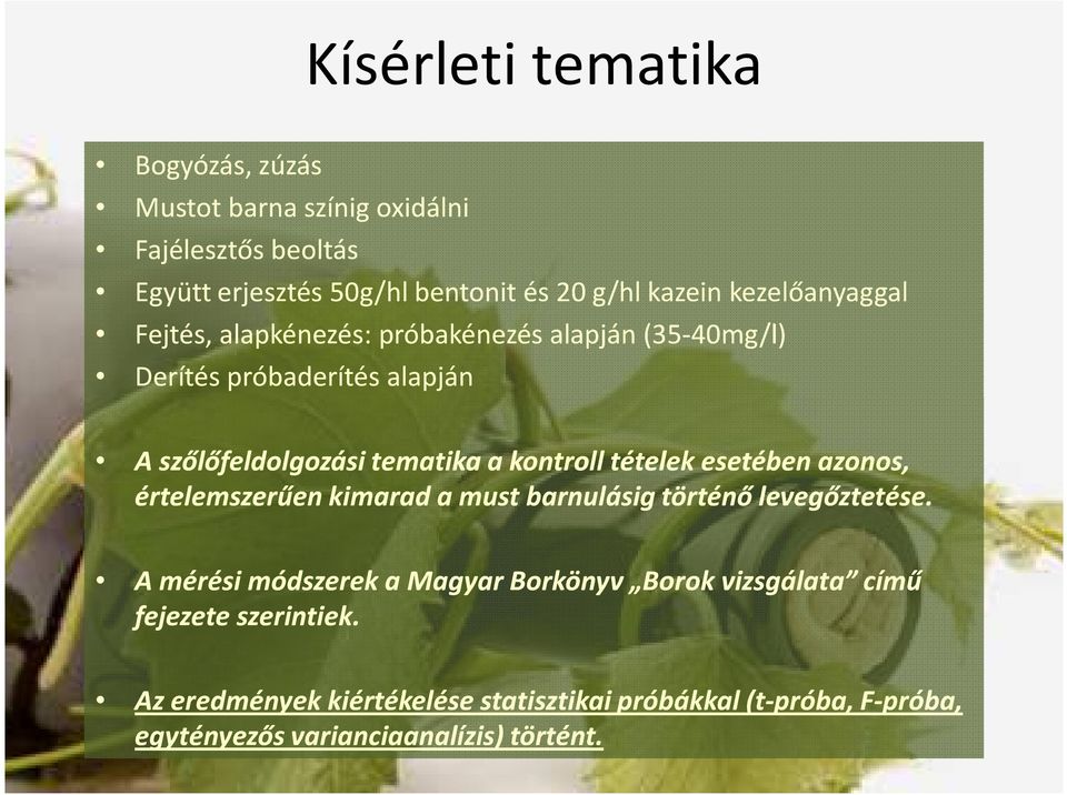 tételek esetében azonos, értelemszerűen kimarad a must barnulásig történő levegőztetése.