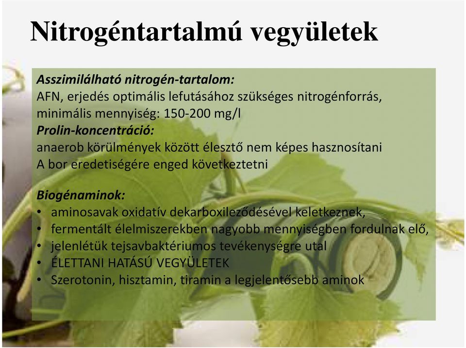 következtetni Biogénaminok: aminosavak oxidatív dekarboxileződésévelkeletkeznek, fermentált élelmiszerekben nagyobb mennyiségben