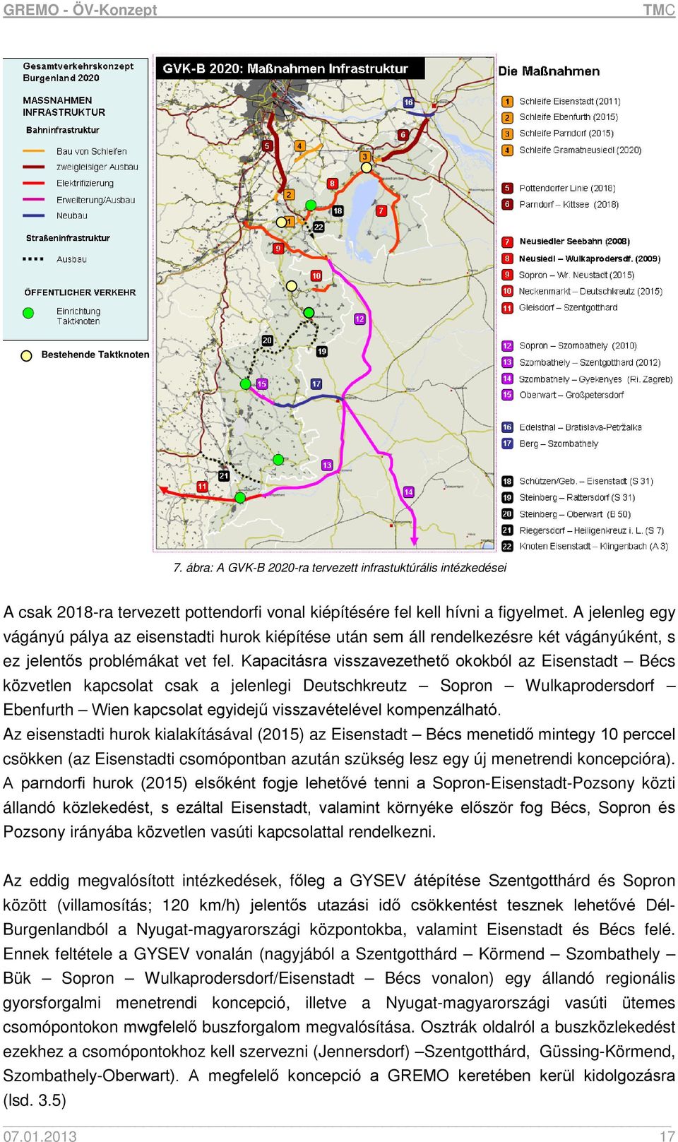 Kapacitásra visszavezethető okokból az Eisenstadt Bécs közvetlen kapcsolat csak a jelenlegi Deutschkreutz Sopron Wulkaprodersdorf Ebenfurth Wien kapcsolat egyidejű visszavételével kompenzálható.