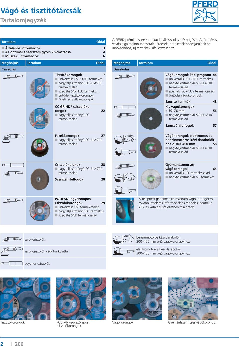 Meghajtás Tartalom Oldal Meghajtás Tartalom Oldal Csiszolás Tisztítókorongok 7 univerzális PS-FORTE termékcs. nagyteljesítményű SG-ELASTIC termékcsalád speciális SG-PLUS termékcs.