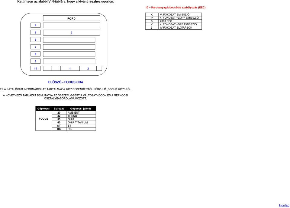 FOKOZAT +DPF EMISSZIÓ IV FOKOZAT ELŐÍRÁSOK ELŐSZÓ - CB EZ