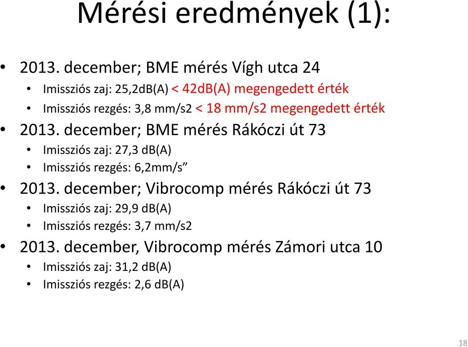 18 mm/s2 megengedett érték 2013.