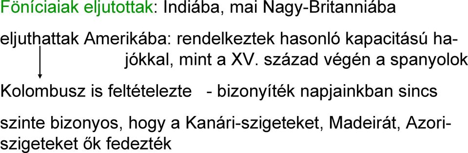 század végén a spanyolok Kolombusz is feltételezte - bizonyíték