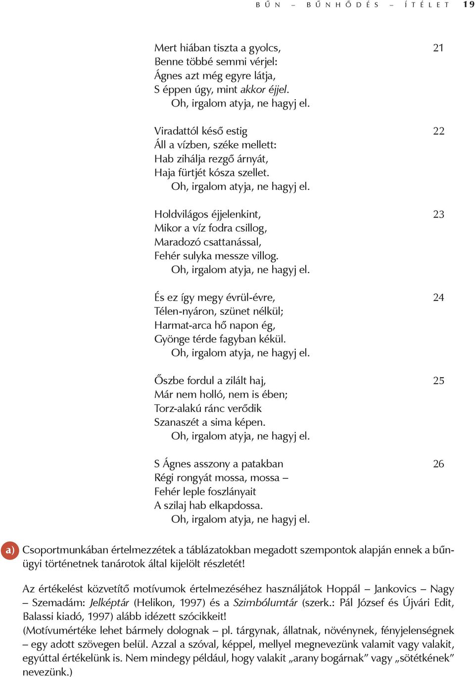 Holdvilágos éjjelenkint, 23 Mikor a víz fodra csillog, Maradozó csattanással, Fehér sulyka messze villog. Oh, irgalom atyja, ne hagyj el.