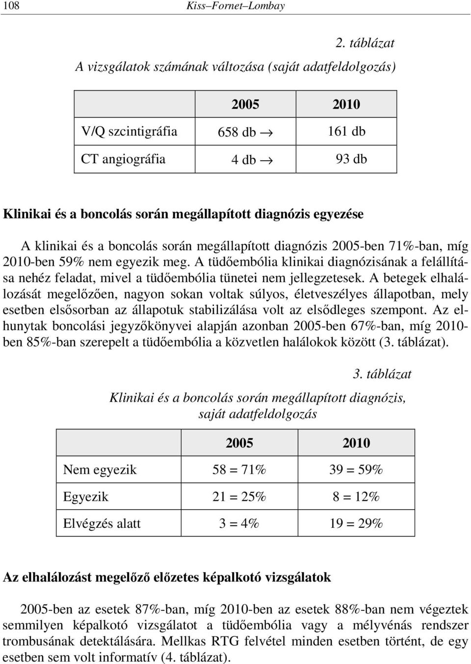 klinikai és a boncolás során megállapított diagnózis 2005-ben 71%-ban, míg 2010-ben 59% nem egyezik meg.