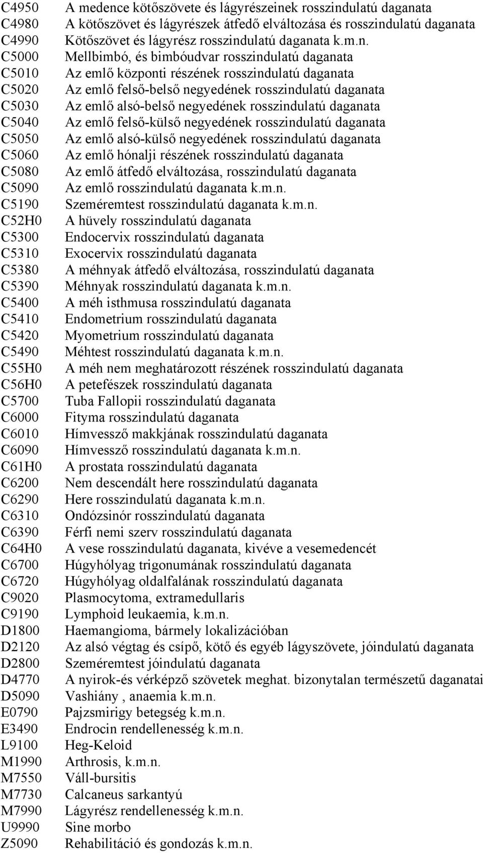 lágyrészek átfedő elváltozása és rosszind