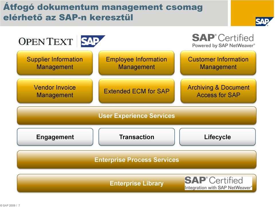 ECM for SAP Archiving & Document Access for SAP User Experience Services