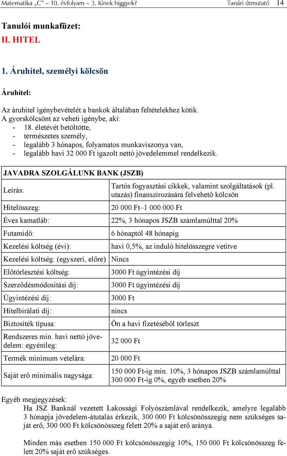 életévét betöltötte, - természetes személy, - legalább 3 hónapos, folyamatos munkaviszonya van, - legalább havi 32 000 Ft igazolt nettó jövedelemmel rendelkezik.