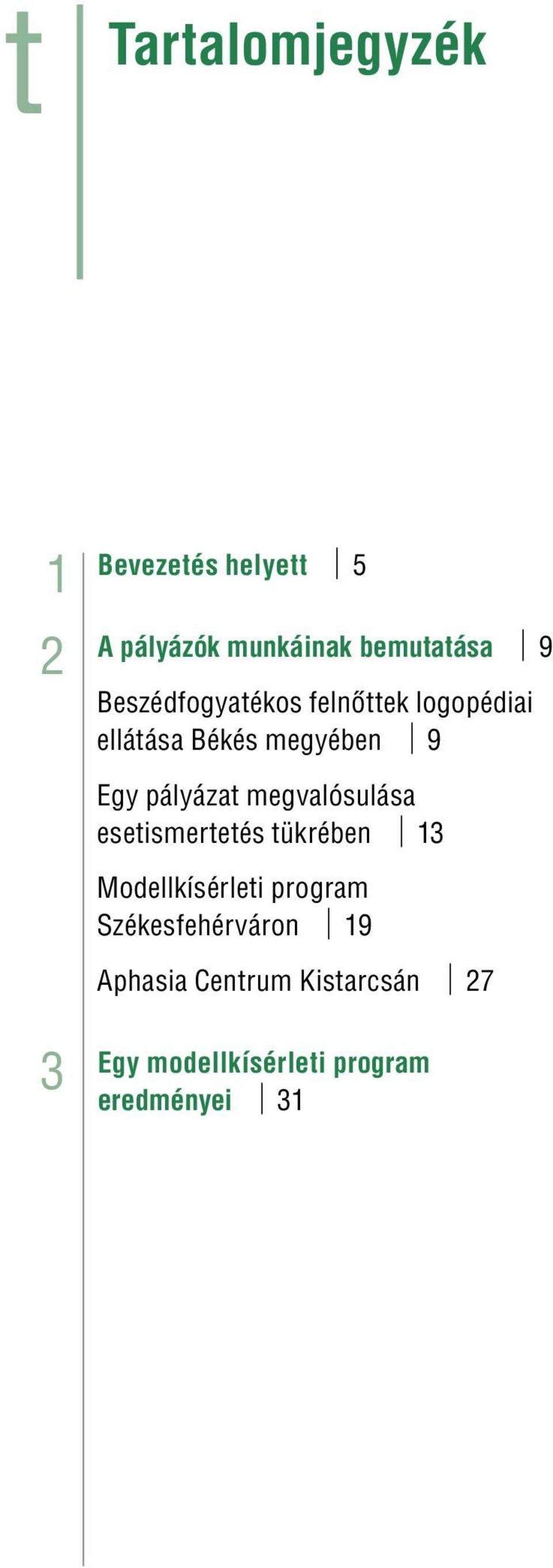 megvalósulása esetismertetés tükrében 13 Modellkísérleti program