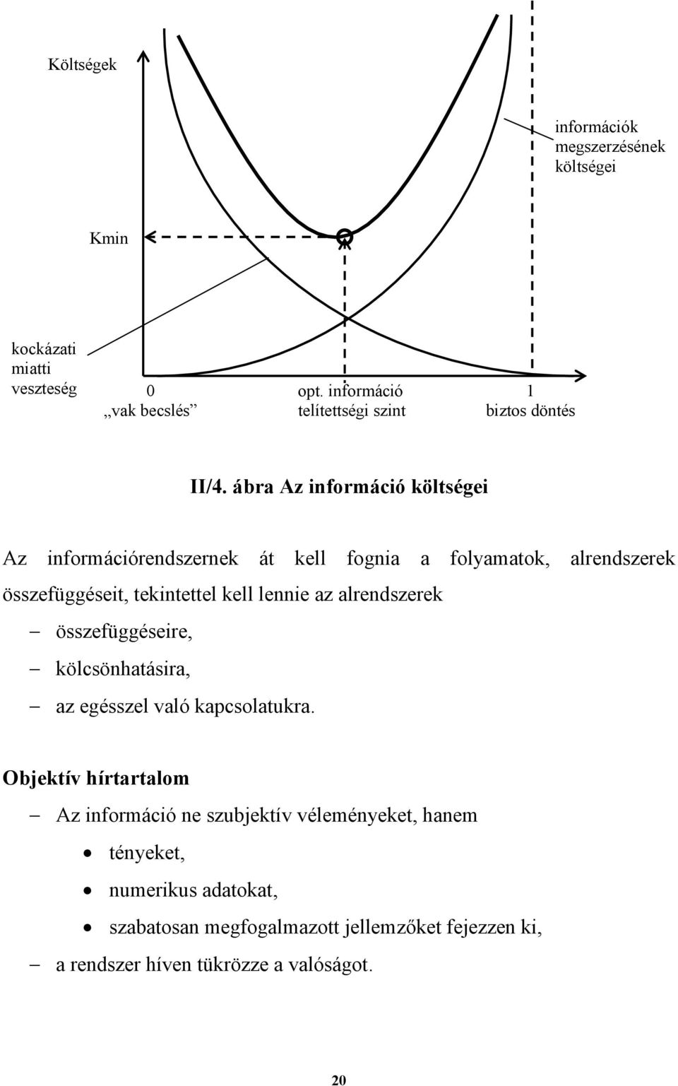 ábra Az információ költségei Az információrendszernek át kell fognia a folyamatok, alrendszerek összefüggéseit, tekintettel kell lennie az