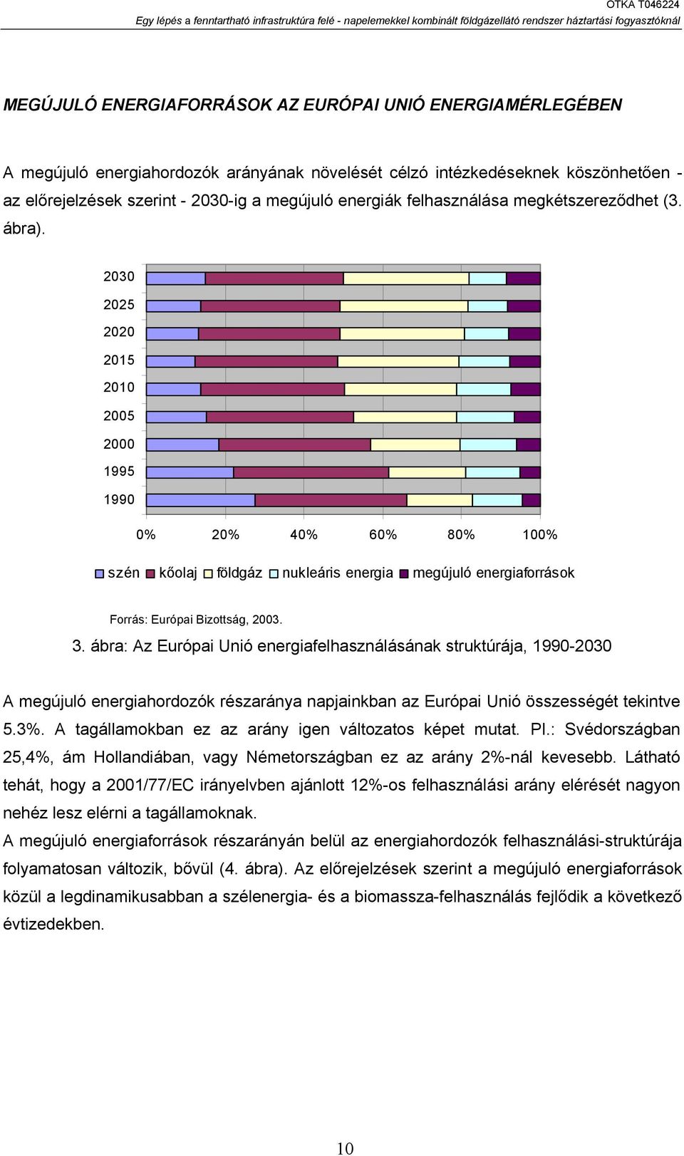 2030 2025 2020 2015 2010 2005 2000 1995 1990 0% 20% 40% 60% 80% 100% szén kőolaj földgáz nukleáris energia megújuló energiaforrások Forrás: Európai Bizottság, 2003. 3.