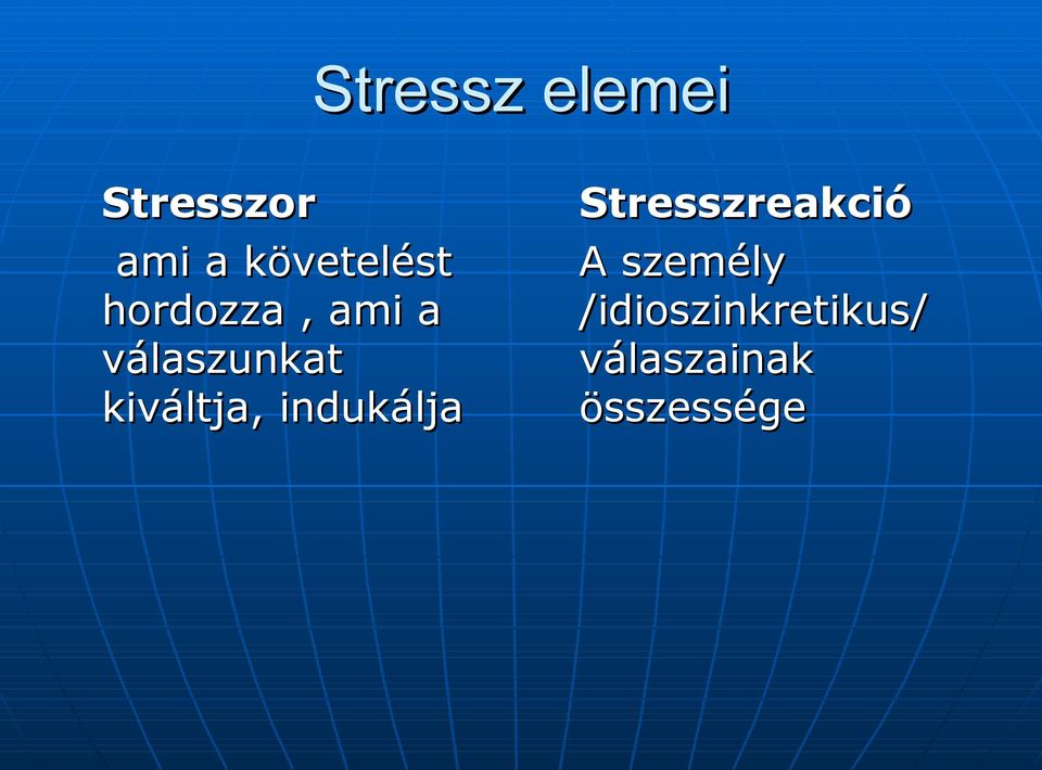 kiváltja, indukálja Stresszreakció A