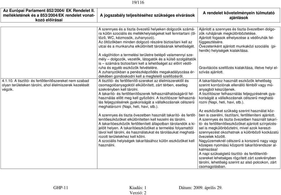 Az öltözőkben minden dolgozó részére biztosítani kell az utcai és a munkaruha elkülönített tárolásának lehetőségét.