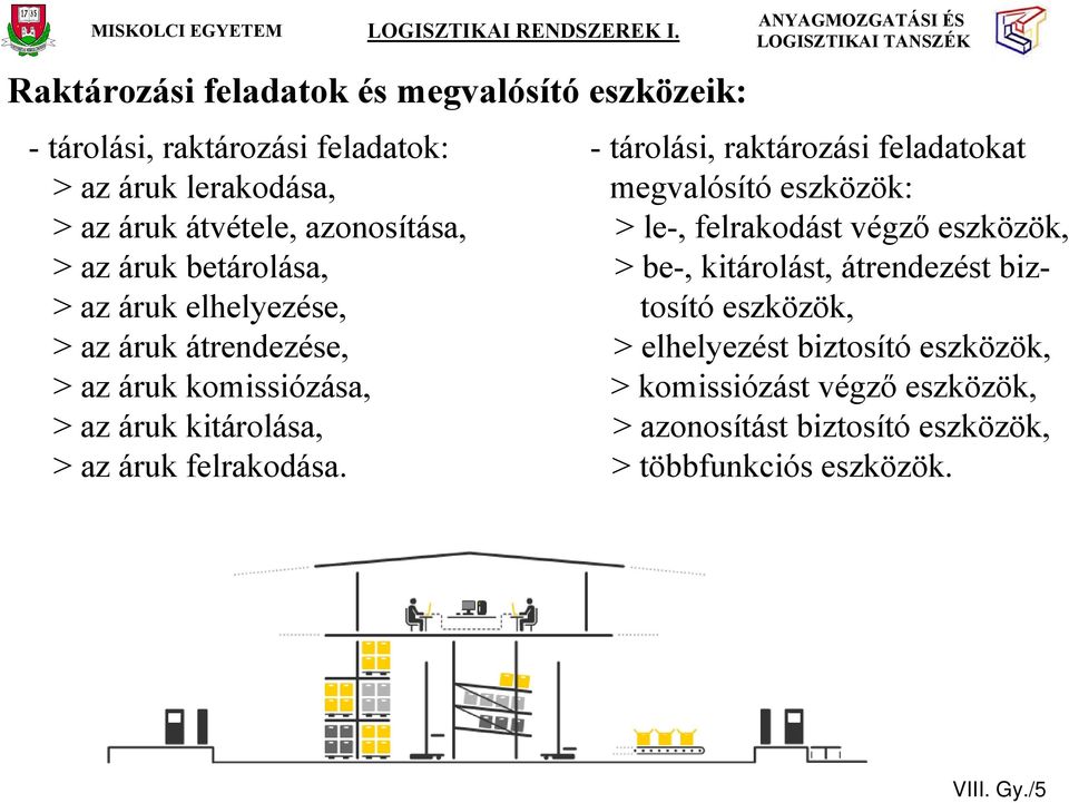 kitárolást, átrendezést biz- > az áruk elhelyezése, tosító eszközök, > az áruk átrendezése, > elhelyezést biztosító eszközök, > az áruk