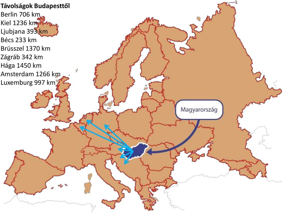 km Brüsszel 1370 km Zágráb 342 km Hága