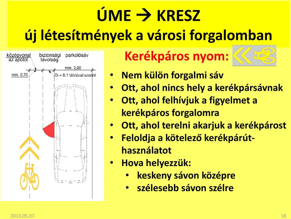 kerékpáros forgalomra Ott, ahol terelni akarjuk a kerékpárost Feloldja a kötelező