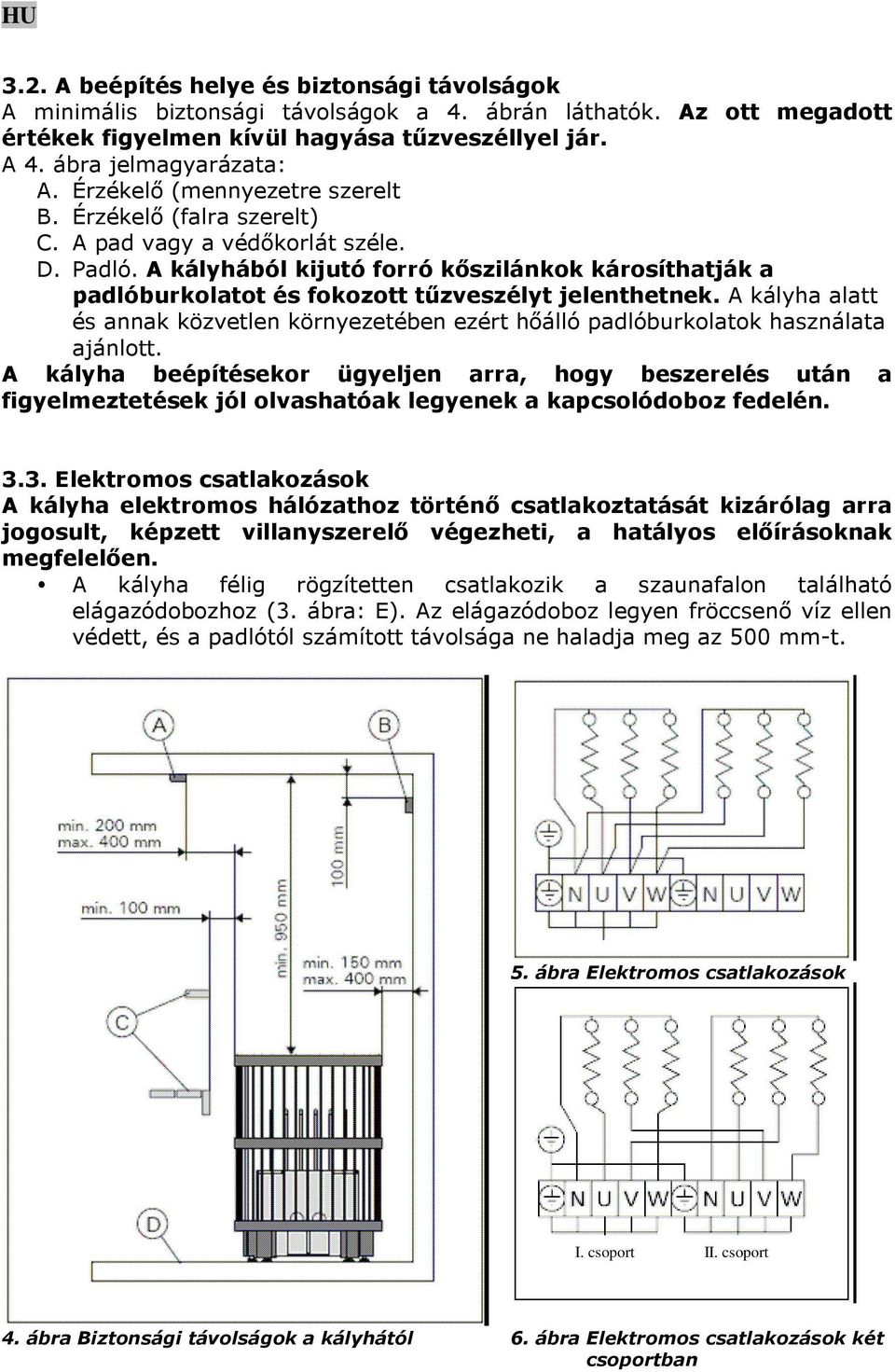 A kályhából kijutó forró kőszilánkok károsíthatják a padlóburkolatot és fokozott tűzveszélyt jelenthetnek.