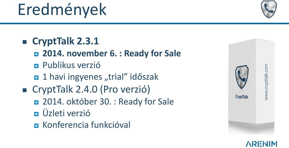 trial időszak CryptTalk 2.4.0 (Pro verzió) 2014.