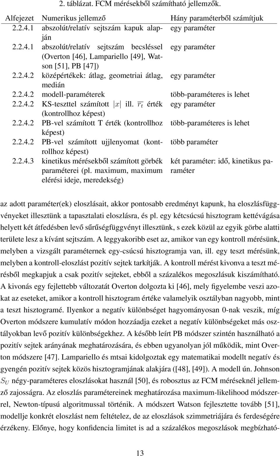 2.4.2 modell-paraméterek több-paraméteres is lehet 2.2.4.2 KS-teszttel számított x ill. r t érték egy paraméter (kontrollhoz képest) 2.2.4.2 PB-vel számított T érték (kontrollhoz több-paraméteres is lehet képest) 2.