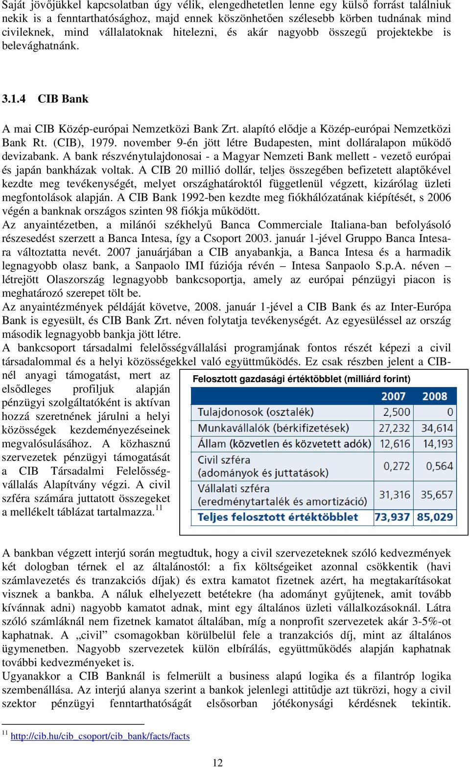 (CIB), 1979. november 9-én jött létre Budapesten, mint dolláralapon működő devizabank. A bank részvénytulajdonosai - a Magyar Nemzeti Bank mellett - vezető európai és japán bankházak voltak.