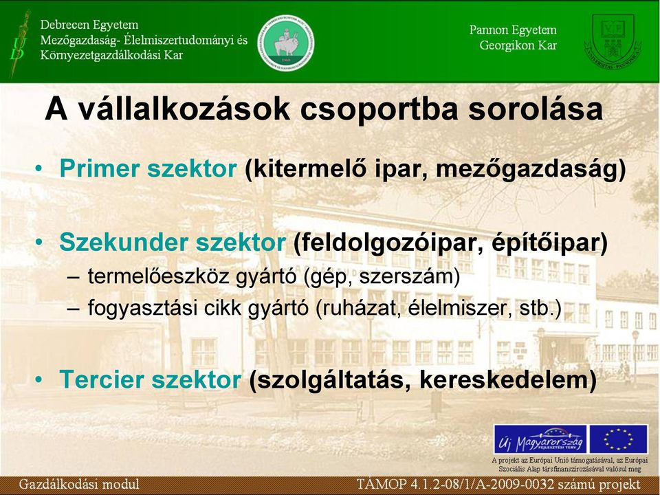 építőipar) termelőeszköz gyártó (gép, szerszám) fogyasztási cikk