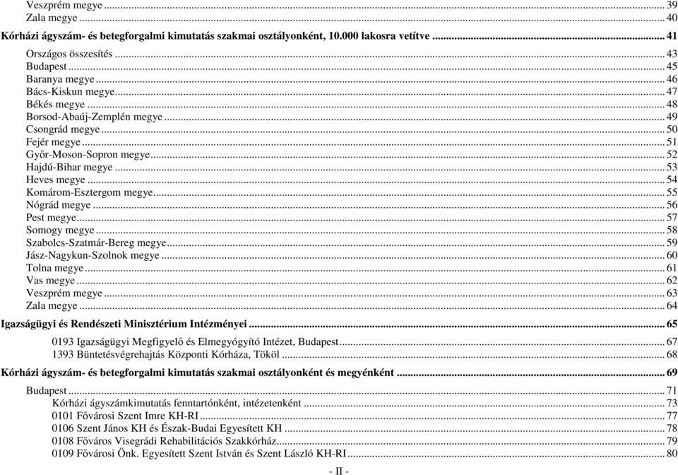 .. 54 Komárom-Esztergom megye... 55 Nógrád megye... 56 Pest megye... 57 Somogy megye... 58 Szabolcs-Szatmár-Bereg megye... 59 Jász-Nagykun-Szolnok megye... 60 Tolna megye... 61 Vas megye.