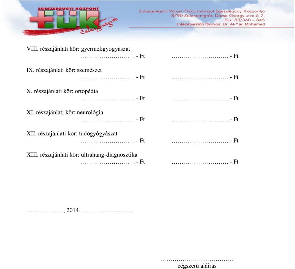 részajánlati kör: neurológia XII.