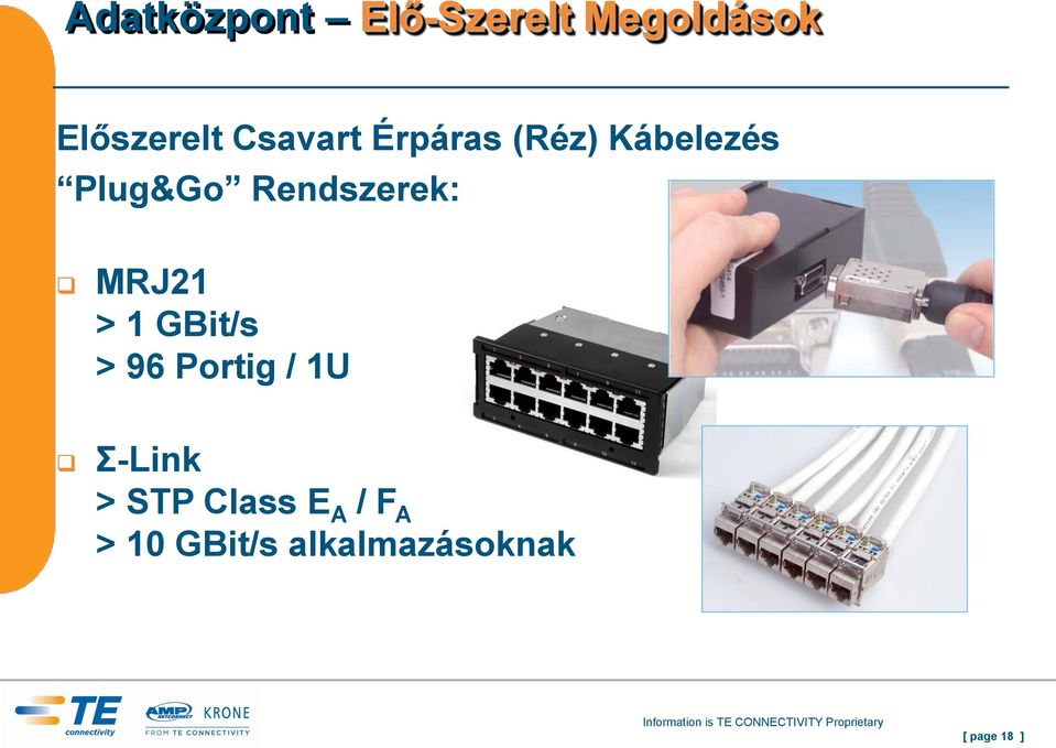 Rendszerek: MRJ21 > 1 GBit/s > 96 Portig / 1U