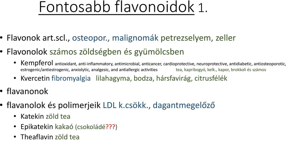 cardioprotective, neuroprotective, antidiabetic, antiosteoporotic, estrogenic/antiestrogenic, anxiolytic, analgesic, and antiallergic activities